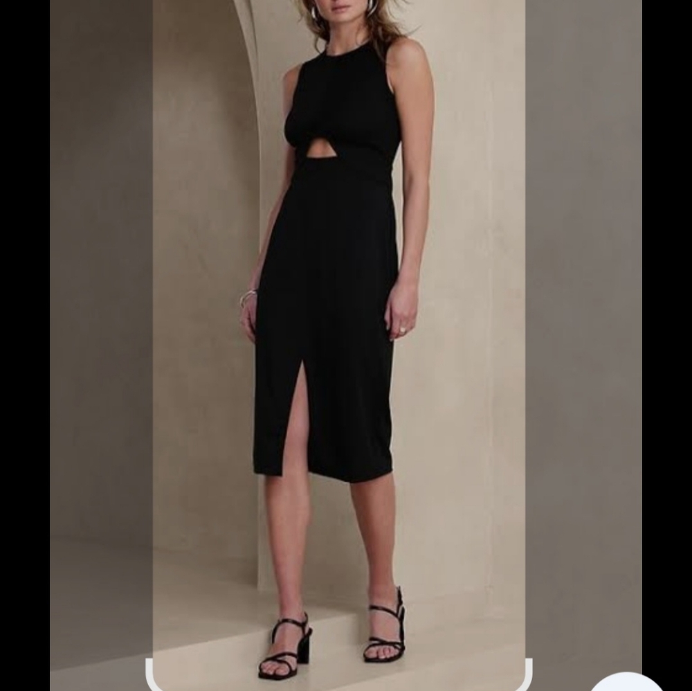 Banana Republic Twist-Front Midi Shift Dress